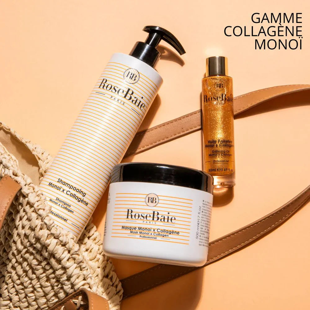 Trio Monoï Réparation & Hydratation Rosebaie – Soin Exotique pour Cheveux Secs