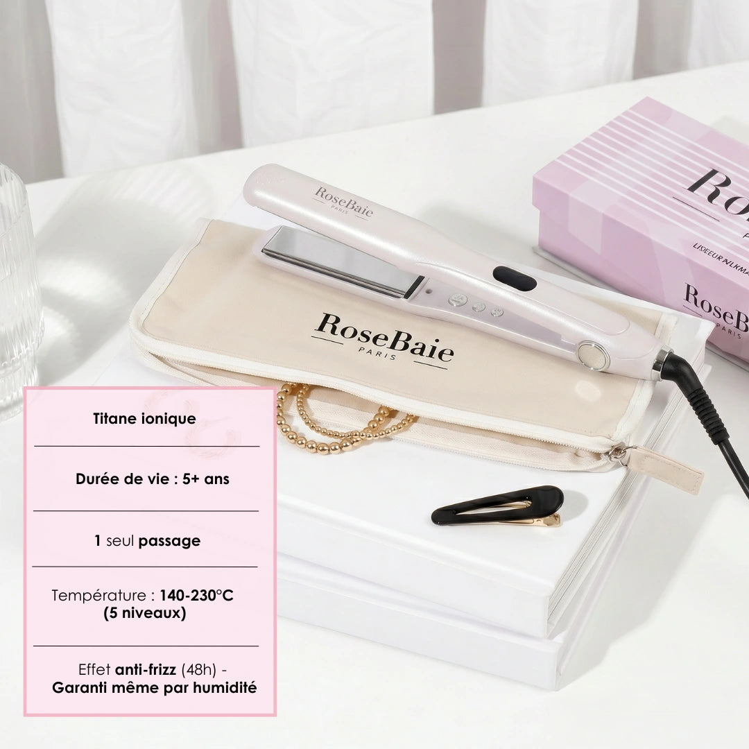 Lisseur Rosebaie Pro Silkmaker - Titane Ionique