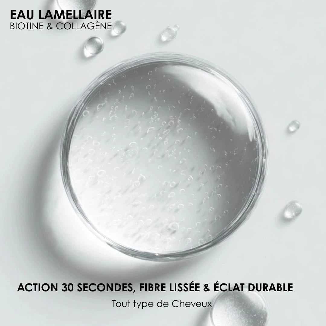 Eau lamellaire Biotine & Collagène - Soin brillance et réparation express