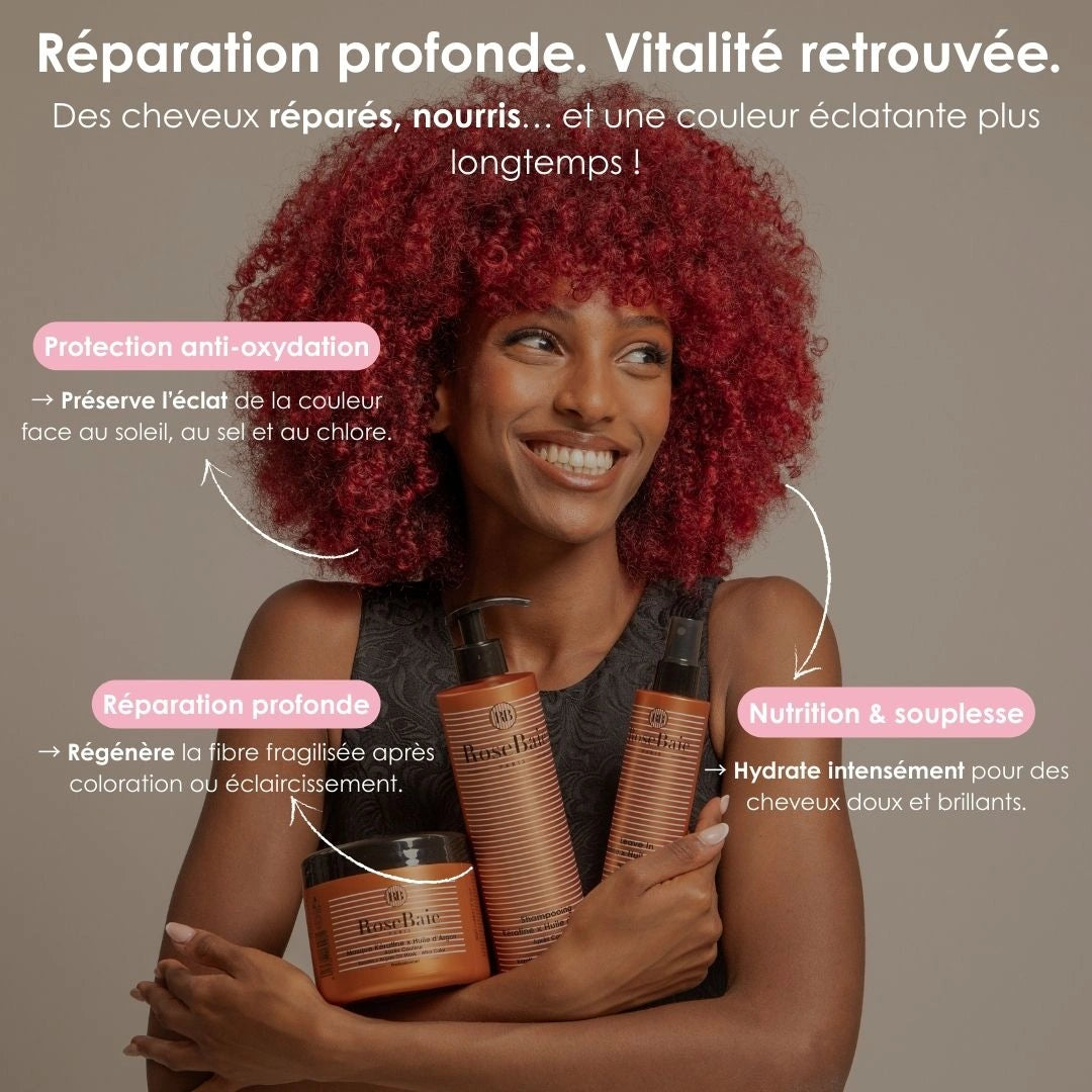 Masque Argan & Kératine - Protection des cheveux colorés et méchés, antioxydant