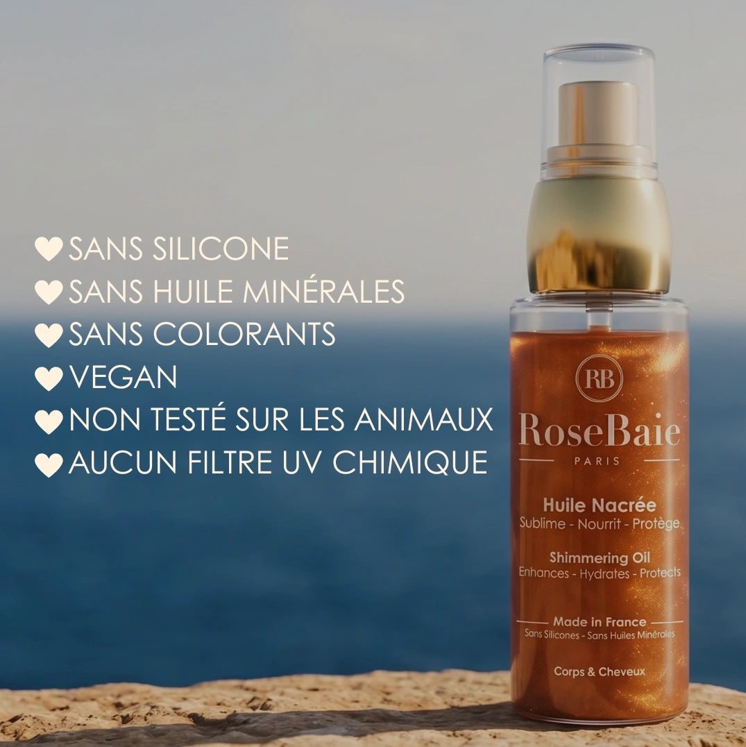 Huile Nacrée Protection & Brillance Bronze - Soins Corps Cheveux