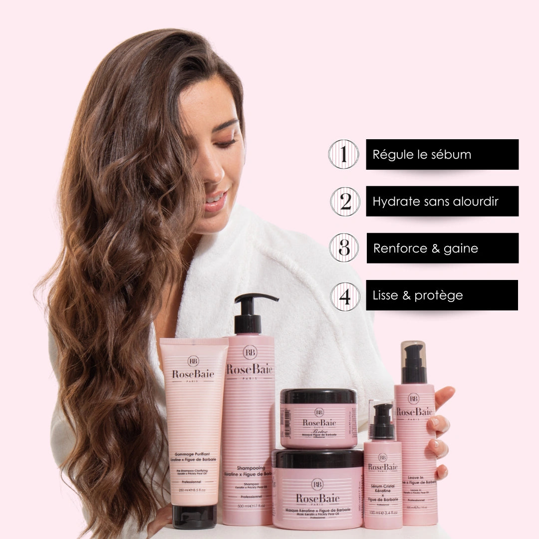 Routine complète Figue de Barbarie & Kératine - Sébo-régulation & Hydratation