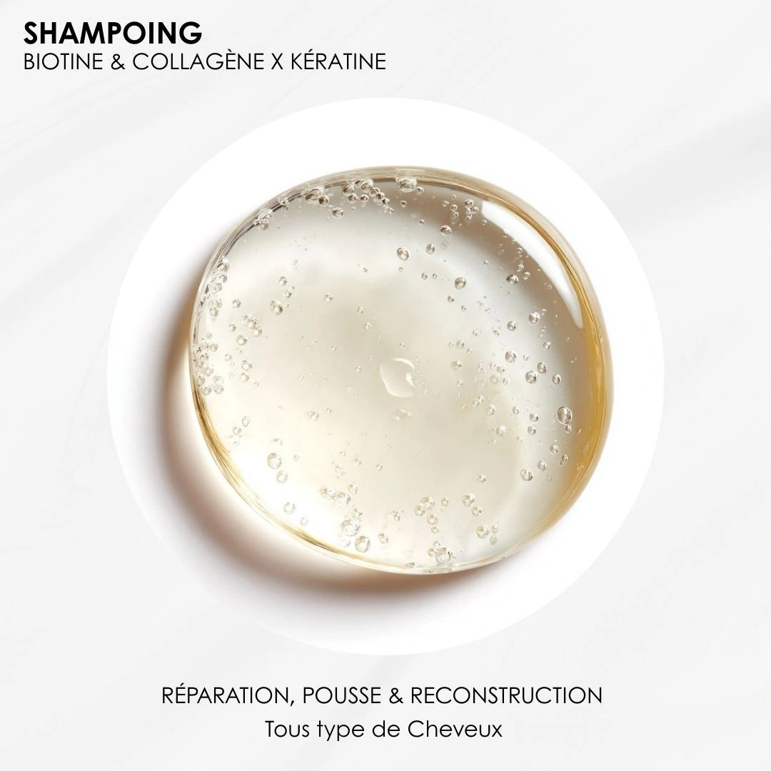 SHAMPOING BIOTINE ET COLLAGÈNE REPARATION, POUSSE & RECONSTRUCTION
