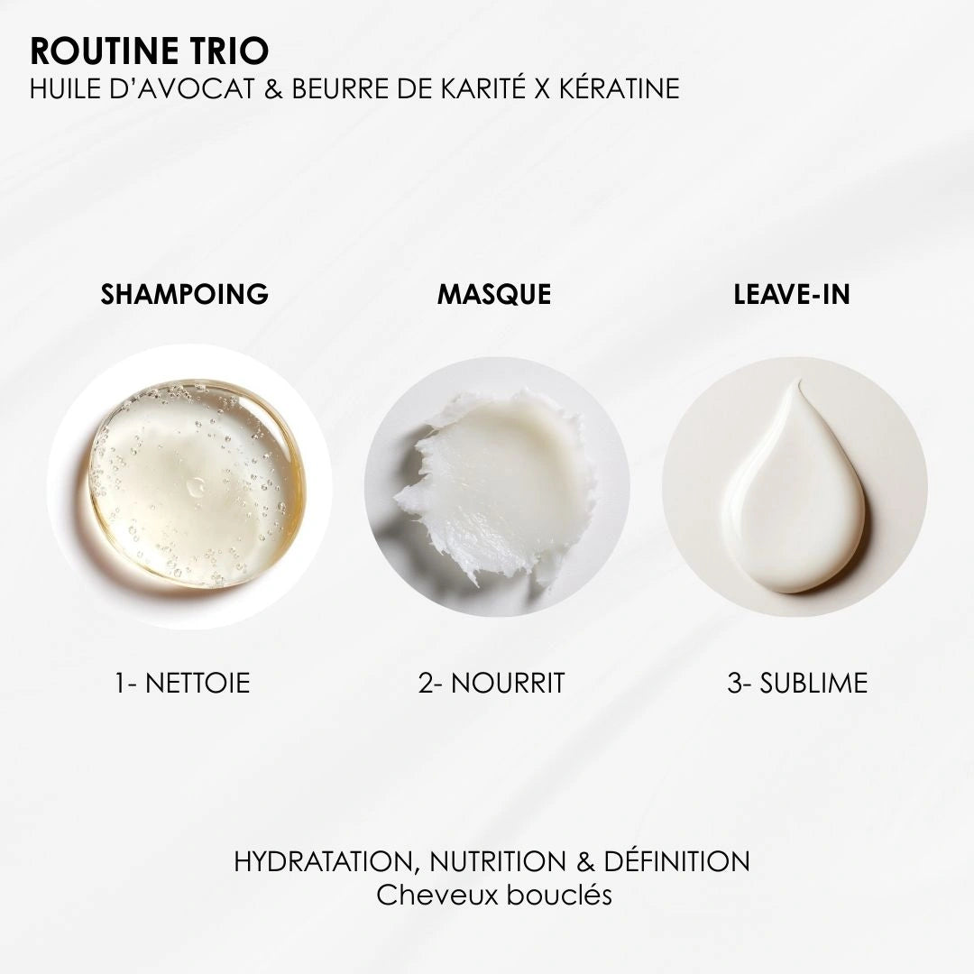 Routine trio spécial cheveux Bouclés - Hydratation & Définition BONNET SOIE OFFERT