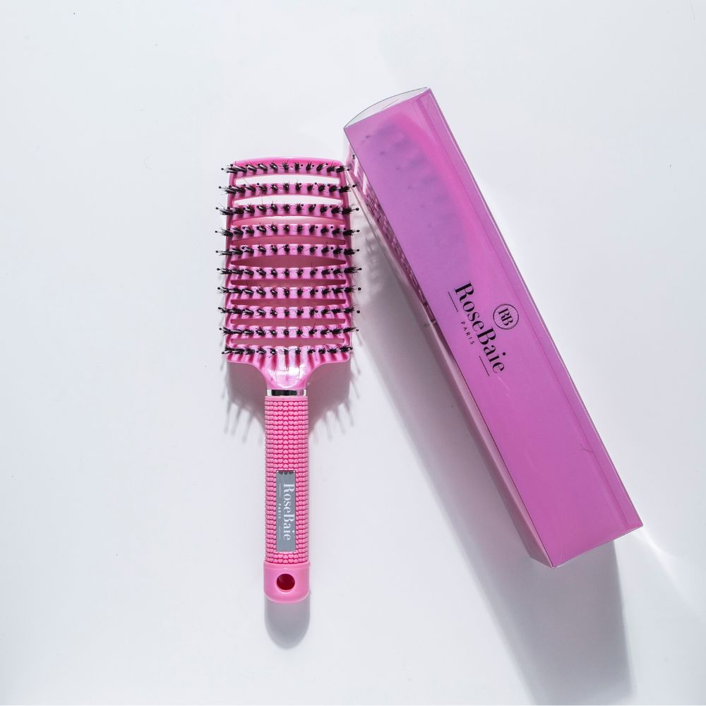 Brosse démêlante en poils de sanglier & picots massants – brillance naturelle & anti-casse
