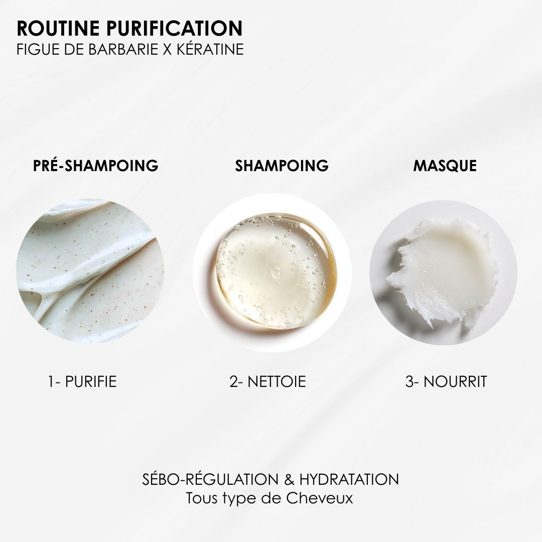 Routine Cuir Chevelu Purifié – Figue de Barbarie & Kératine – Hydratation & Réparation