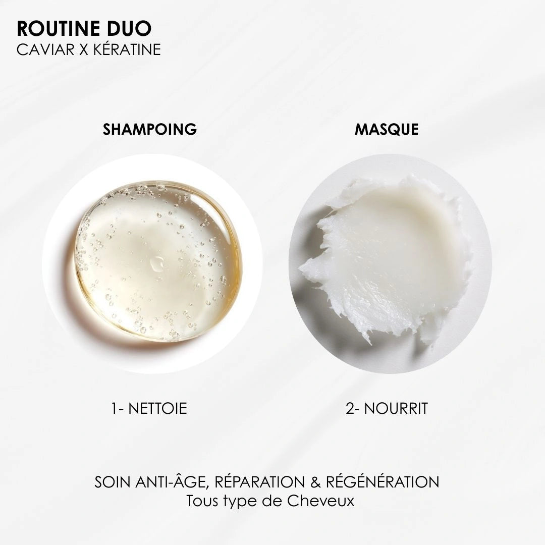 Routine Premium duo Caviar & Kératine - Anti-âge, réparation intense