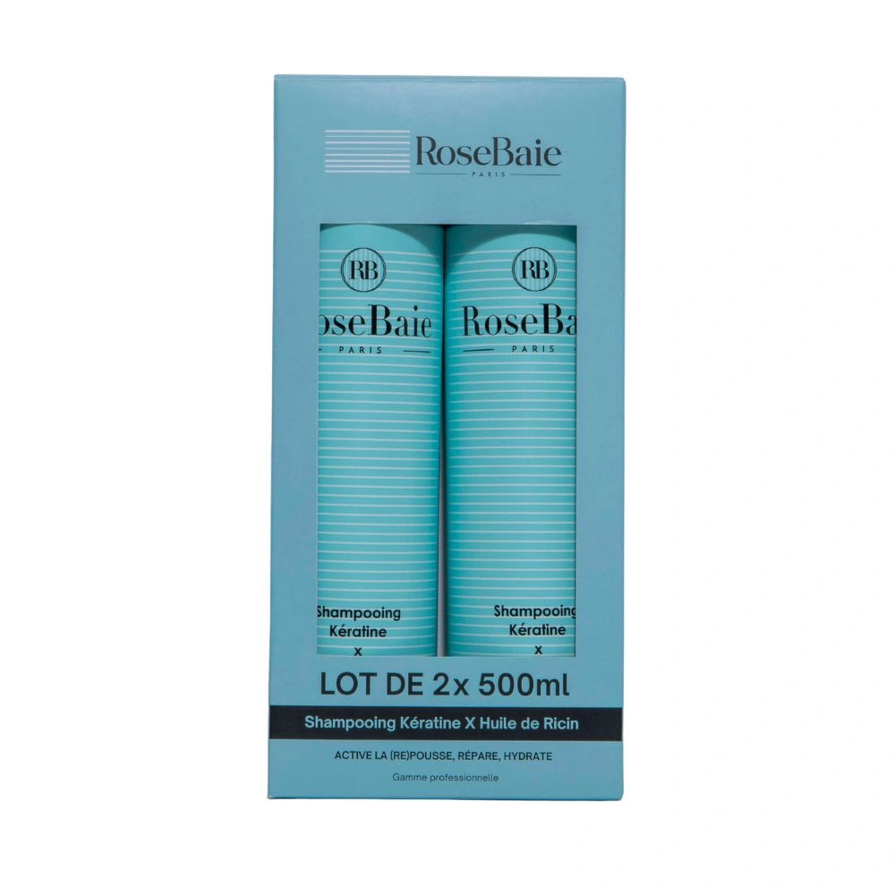 Duo shampoings Ricin & Kératine – Pousse & Hydratation