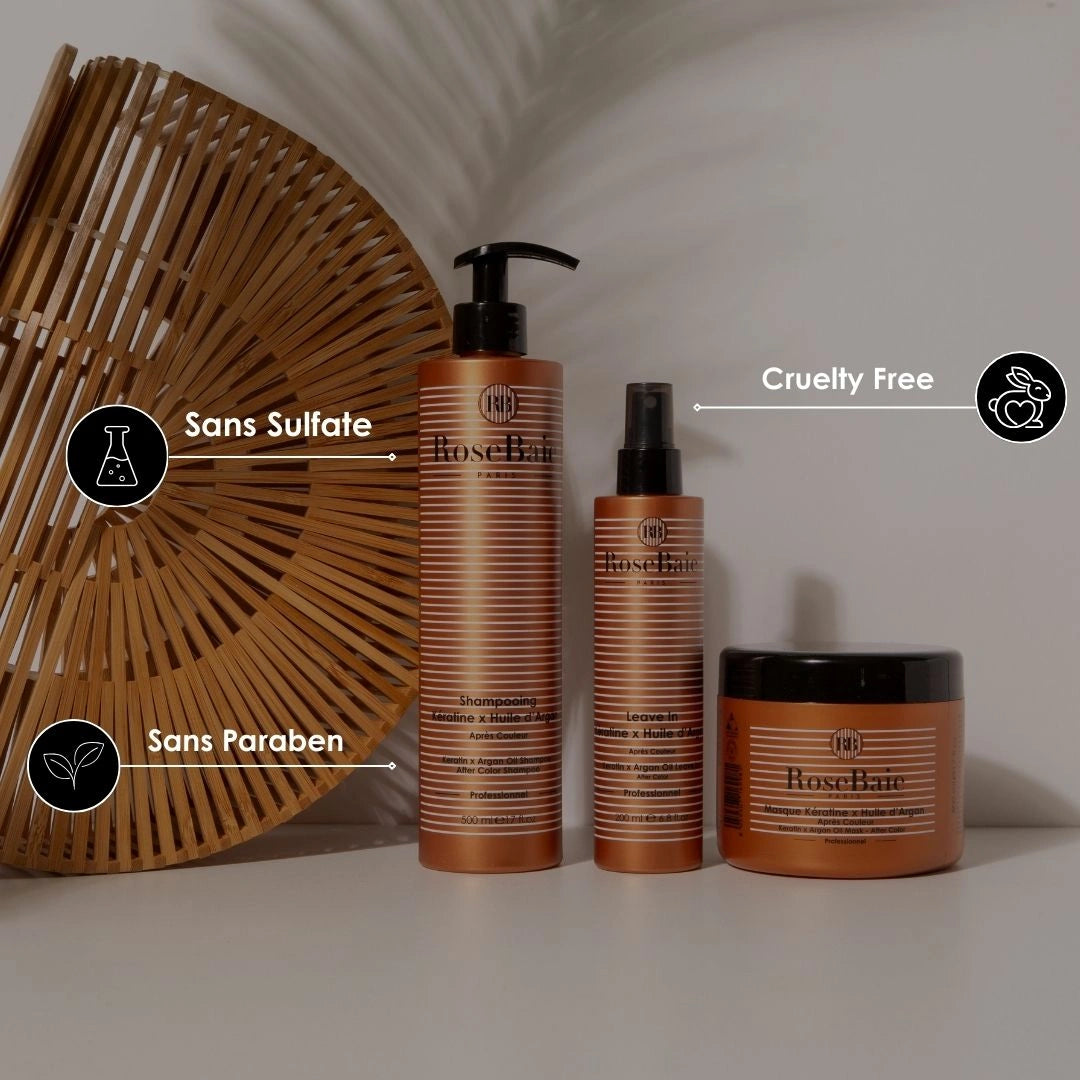 Routine Argan & Kératine  - Protection des cheveux colorés et méchés, antioxydant